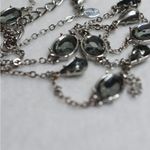 Chico's  Baby Blue Crystals Art Deco Y2k Silver Tone Chain Link 40 Inch Necklace Photo 2