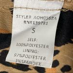 ALPHA OMEGA Animal Print High Ruffled Cutout Top, Size Small Photo 4