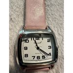 Osirock Chrome 1980's Quartz Square Women's Watch With Pink Faux Leather Strap Photo 3