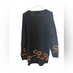 Vintage Kitty Hawk for Vivian Wang floral sweater pullover oversized medium Black Photo 3