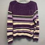 Carolyn Taylor  Purple Striped Crew Neck Sweater Photo 2