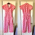 Big Bud Press Daisy Chain Jumpsuit Pink Floral Cotton Twill Medium GUC Photo 1