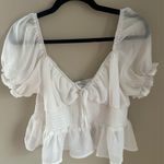 She & Sky White Babydoll Top  Photo 0