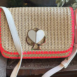 Kate Spade Authentic  Stiched/straw/leather TWIST LOCK Shoulder/ Crossbody Bag Photo 0