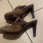 Coach  Claude taupe suede mule heels Photo 4