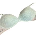 Victoria's Secret Padded Bra 36DDD Green/Pink Floral Lace Wireless Coquette Chic Photo 0