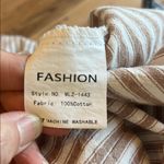 Comfy Cotton Tan White Striped Shirt Dress New Midi Size XS Photo 7