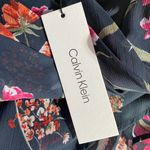 Calvin Klein Jeans Calvin Klein Women's Navy Blue Floral Chiffon High Low Maxi Dress 4 - NWT Photo 15
