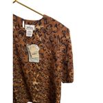 Worthington  Woman Top Womens 1X Extra Grande Leopard Print Round Neck Blouse Photo 2