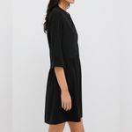 Tuckernuck Black Stretch Crepe Royal Shirt Dress size M fall 3/4 sleeve Size M Photo 2