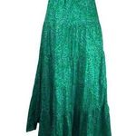 Women's Ralph Lauren Green/Blue Cotton Long Skirt Photo 0