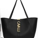 Roberto Cavalli  Black Tote with Gold Accents Photo 0