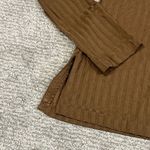 Hugo Boss  Shirt Womens Medium Top Ribbed Brown Stretch Career Minimalist Photo 3