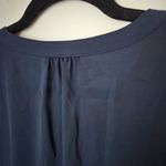 Banana Republic Blouse Short Sleeve Navy Blue Silver Clips Business Casual Light Photo 4