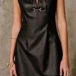 Commense PU Leather Metal Buckle Sleeveless Mini Dress size Medium Black Photo 0