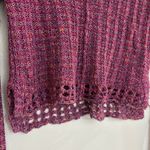 Free People  pink purple orange multicolor cropped knit sweater Photo 6