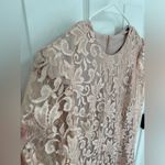 Le Art Vintage Pink Champagne Lace Layered Long Sleeve Dress Women’s Size 10 Photo 9