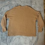 Aerie  Tan Rib Knit Scoop Neck Long Sleeve Sweater Fall Winter Cozycore Size XXS Photo 6