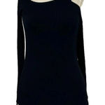 Michael Lauren One Shoulder Black Ribbed Long Sleeve Top Size XS Photo 0