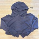 Gymshark Cropped Hoodie Sweatshirt Womens Medium Blue Athletic Workout Photo 0