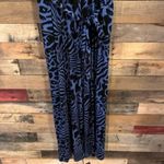 Lisa Rinna Blue And‎ Black Animal Print Belted Jumpsuit Size 10 Photo 3