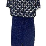 STENAY silk heavily beaded dress sequins cocktail cruise wedding size 2 vintage Silver Photo 5