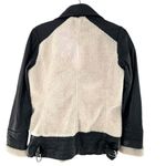 Slate + Willow Black Leather Faux Sherpa AVIATOR Jacket Size Small Photo 7