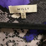 Milly Silk Purple And Black Snake Print Long Sleeve Blouse Photo 5