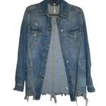 Free People Moonchild Denim Jean Jacket Shacket Oversized XS Photo 9