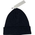 Sole Society black knit hat with subtley shimmery silver-metallic threads Photo 0