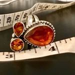 Artisan  Golden Orange Topaz Silver Ring Sz 6.25 Photo 5