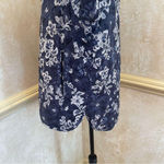 Mango Printed Quilted Cotton Jacket Floral print Blue White Sz M/L Photo 6