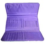 Vera Bradley Retired Floral Quilted Cotton Trifold Wallet Navy Purple Lining EUC Photo 2