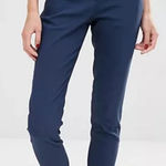 Whistles Brand Women's Eva Navy Blue Ankle Zip Trousers Size 8 Photo 0