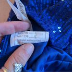 NWOT long blue sequined mermaid prom dress with long slit size 2 Photo 5
