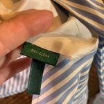 NWT Lauren Ralph Lauren Cotton and Silk Ruffle Collar Striped Blazer Size 12 Blue Photo 4