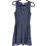 Rebecca Taylor Silk Graphic Print Sleeveless V Neck Fit Flare Dress Blue Size 6 Photo 3