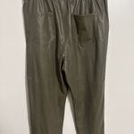 ZARA RELAXED FAUX LEATHER THE WEEKEND MID-RISE PANTS Beige Size L Photo 5