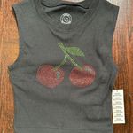 Urban Outfitters  Kimchi Blue Diamante Cherry Devon Cutout Tank Top Sz Small NWT Photo 0