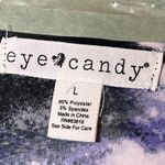 Eye Candy Shirt Womens Large Purple Black Tie Dye Crisscross V-Neck Long Sleeve Photo 1