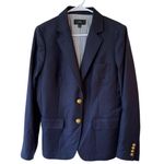 J.Crew Long Sleeve Notched Collar Single Breasted Wool Blazer Blue Women Size 12 Photo 0