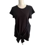 PEA IN THE POD Black Short Sleeve Maternity Tieable Top Size Medium Photo 1