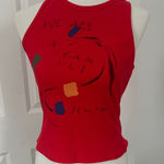 😍😍😍 Yellow The Label Red Graphic Women's Tank Top Size M Photo 0