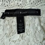 White House | Black Market White Mock Neck L/S Eyelet Lined Blouse EUC Size 4 Photo 7