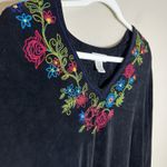 Laura Ashley Women Tunic top 2x Relax Fit Whimsigoth Embroidered Dark Floral Witchy Romantic Photo 6