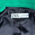 ZARA NWT Vibrant Green Blazer Jacket XS Cropped Textured Fitted Gold Buttons Photo 2