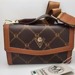 Valentino Orlandi Logo Crossbody Bag Brown Photo 1