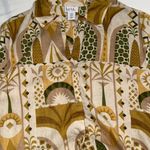 Nicole Miller  NEW YORK women’s medium v-neck tie front linen button up blouse Photo 7