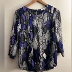 Milly  Womens Snake Print Silk Blend Blouse Top Womens 6 Photo 0