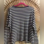 Eileen Fisher Striped Navy & White Sweater Linen Sz L Classic Fisherman Preppy Photo 11